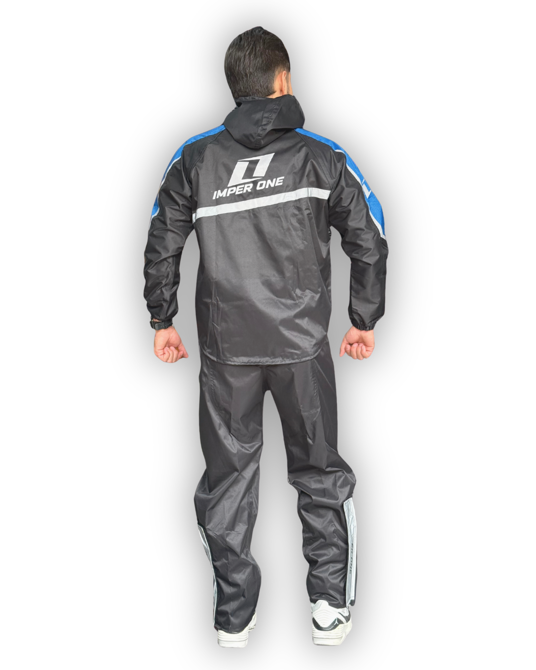 Impermeable Tipo Sudadera IMPERONE Negro-Azul