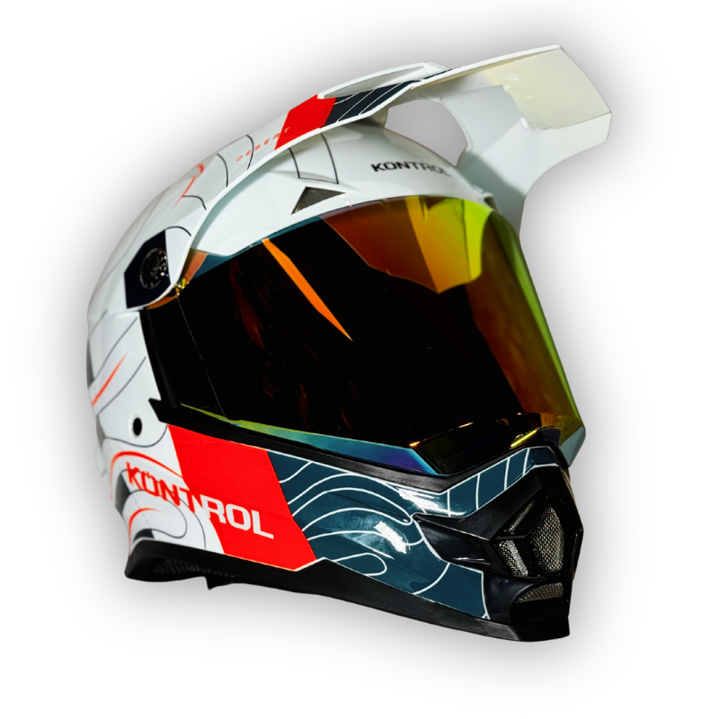 Casco KONTROL Multipropósito Blanco/naranja Brillante
