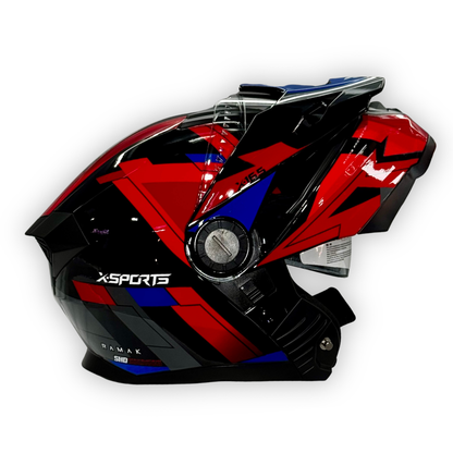 Casco X-SPORTS Abatible tipo Cross 165 Rojo Brillante