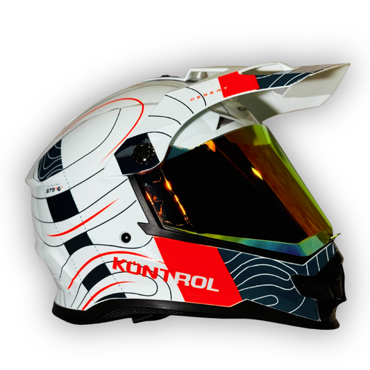 Casco KONTROL Multipropósito Blanco/naranja Brillante