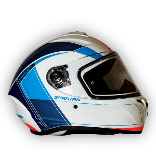 Casco SPARTAN DRAKEN´S Brillante Blanco/Azul