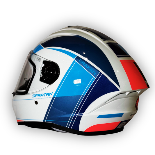 Casco SPARTAN DRAKEN´S Brillante Blanco/Azul
