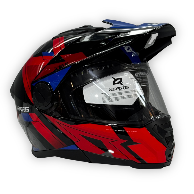 Casco X-SPORTS Abatible tipo Cross 165 Rojo Brillante