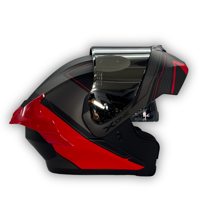 Casco X-ONE X-3000 RS Negro - Rojo Abatible