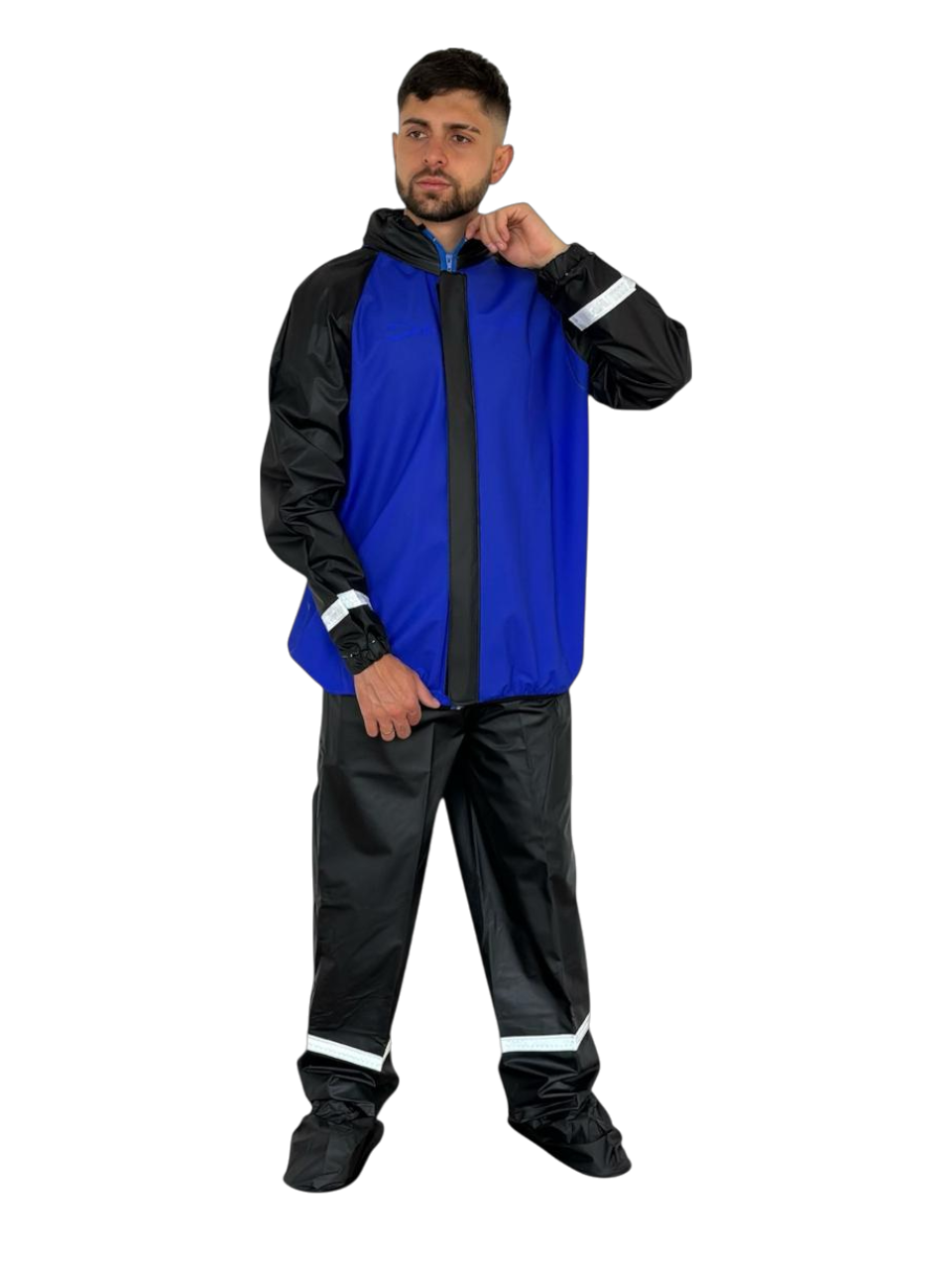 Impermeable Siliconado Resortado Azul