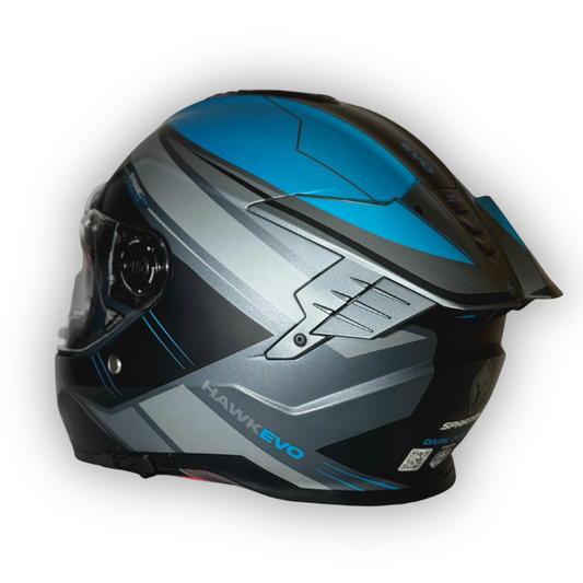 Casco SPARTAN HAWK EVO SV Mate Gris/Azul