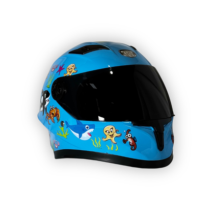 Casco Infantil KRM Animales Marinos Azul
