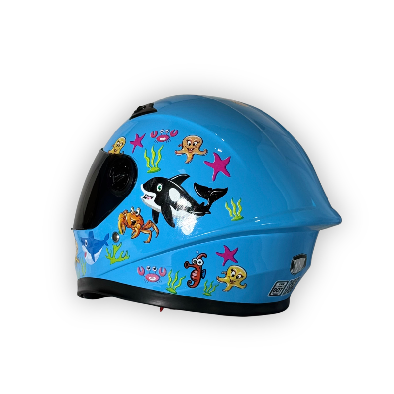 Casco Infantil KRM Animales Marinos Azul