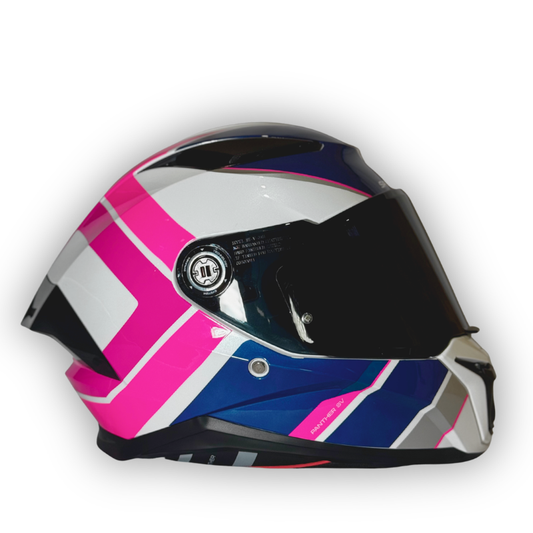 Casco SPARTAN PANTHER SV Brillante Blanco/Rosado