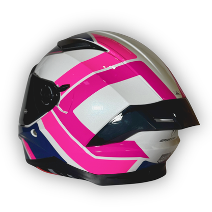 Casco SPARTAN PANTHER SV Brillante Blanco/Rosado