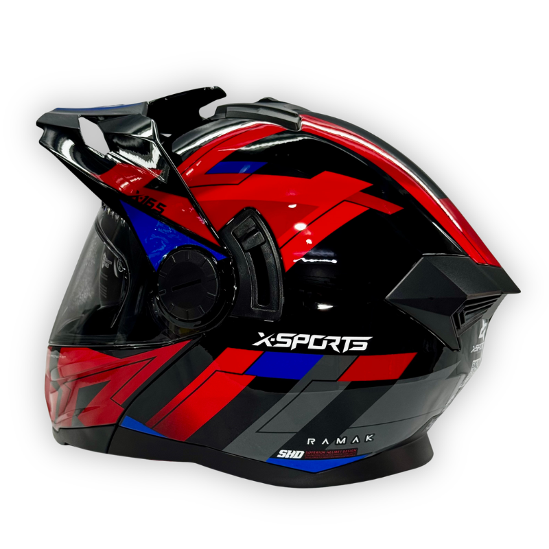 Casco X-SPORTS Abatible tipo Cross 165 Rojo Brillante