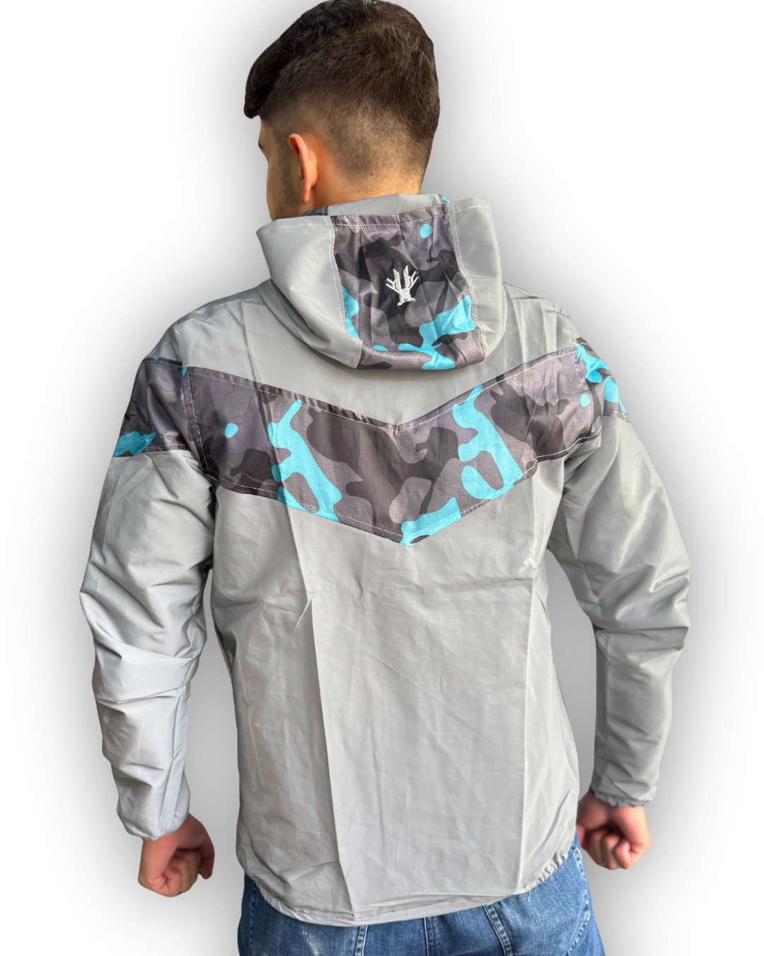 Chaqueta Reflectiva Doble Faz Camuflada Gris-Azul