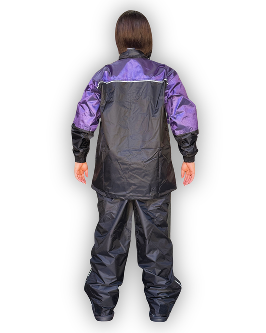 Impermeable Tipo Sudadera ADV Negro - Morado