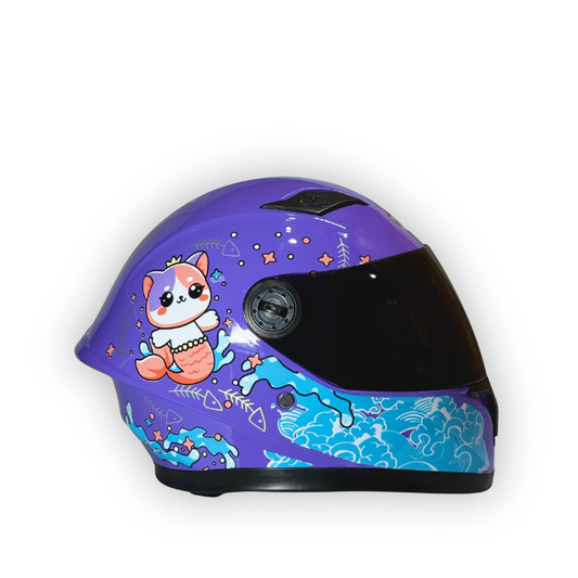 Casco Infantil KRM Morado Cat marino