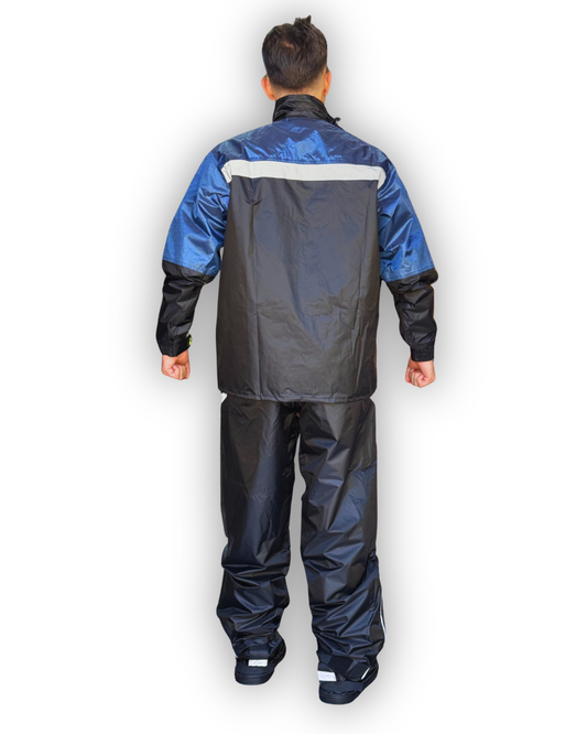 Impermeable Tipo Sudadera ADV Negro - Azul