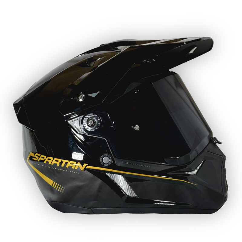 Casco SPARTAN WOLF DS Multipropósito Negro- Dorado Brillante