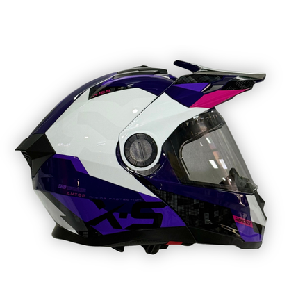 Casco X-SPORTS Abatible tipo Cross 165 Morado Brillante
