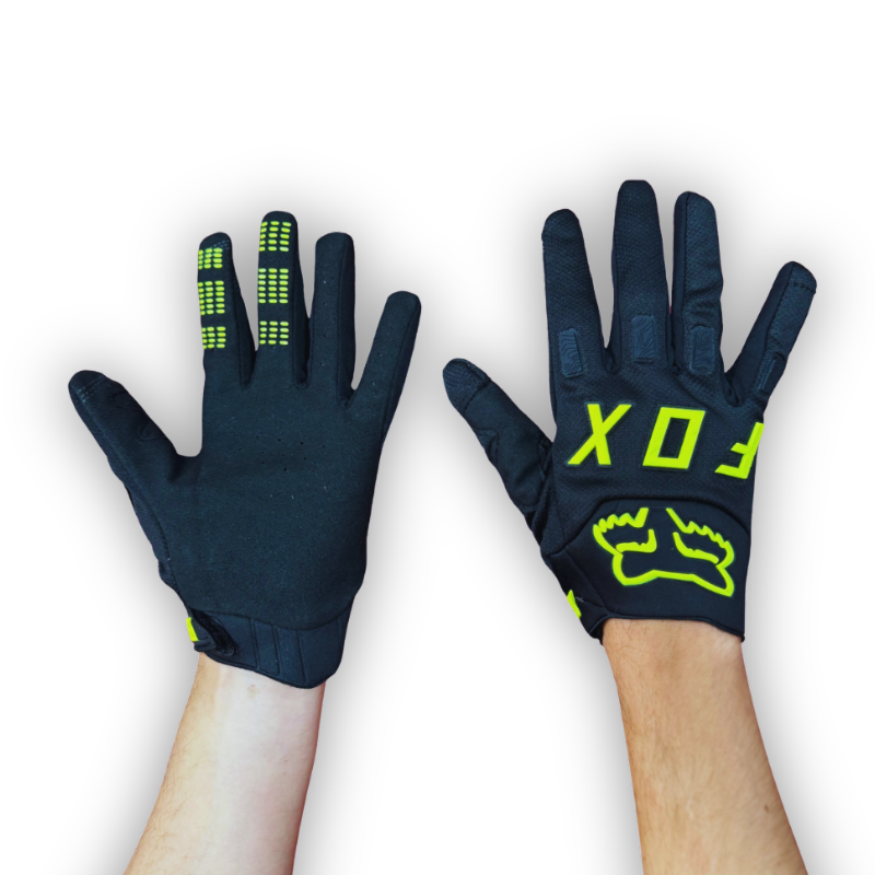 Guantes Fox Negro - Letra verde