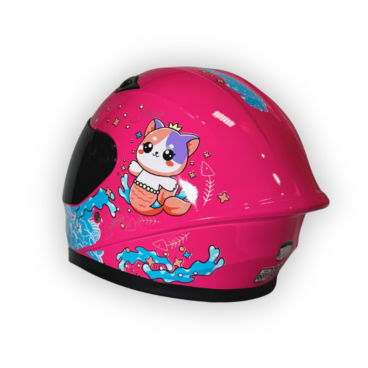 Casco Infantil KRM Rosado Cat marino