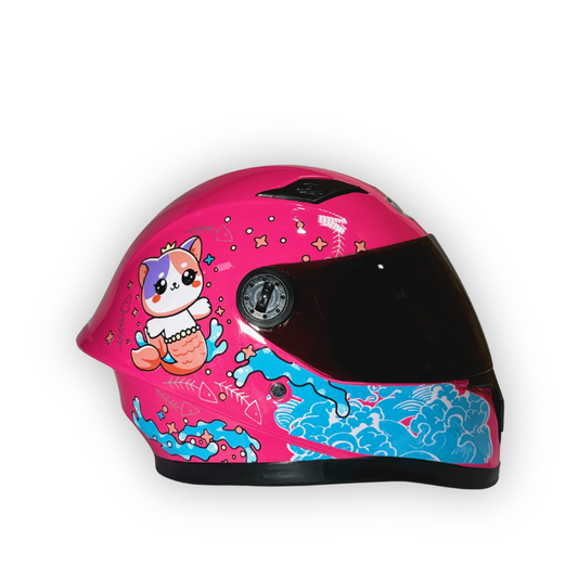 Casco Infantil KRM Rosado Cat marino