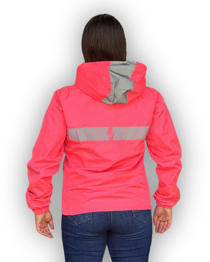 Chaqueta Reflectiva Doble Faz Rosada - Gris