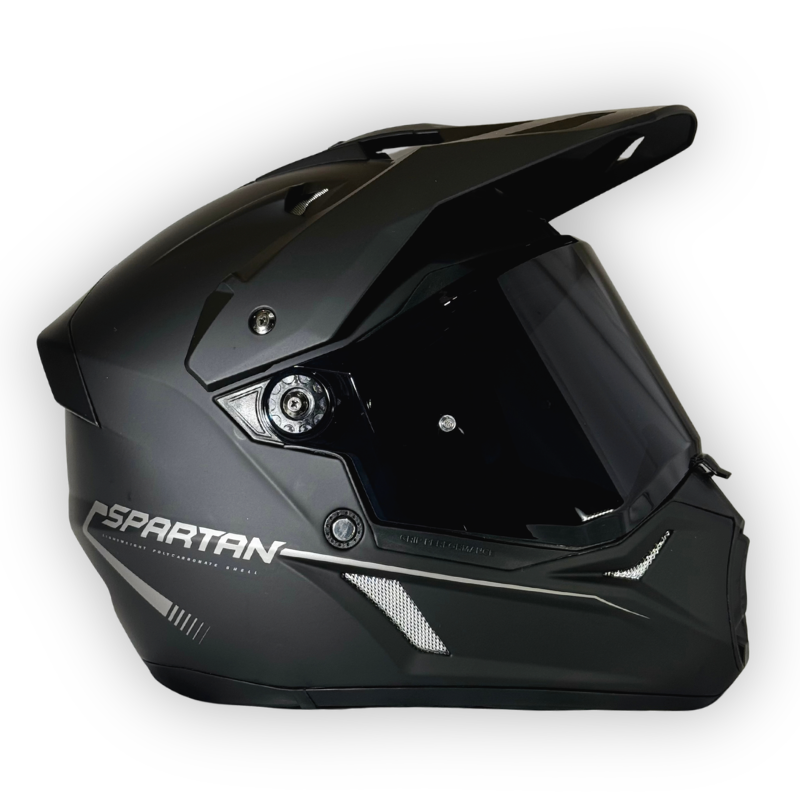 Casco SPARTAN WOLF DS Multipropósito Negro-Plateado Mate