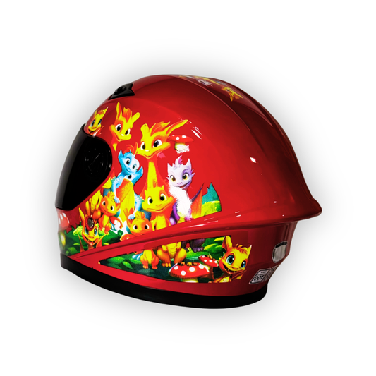 Casco Infantil KRM Dragon City Rojo