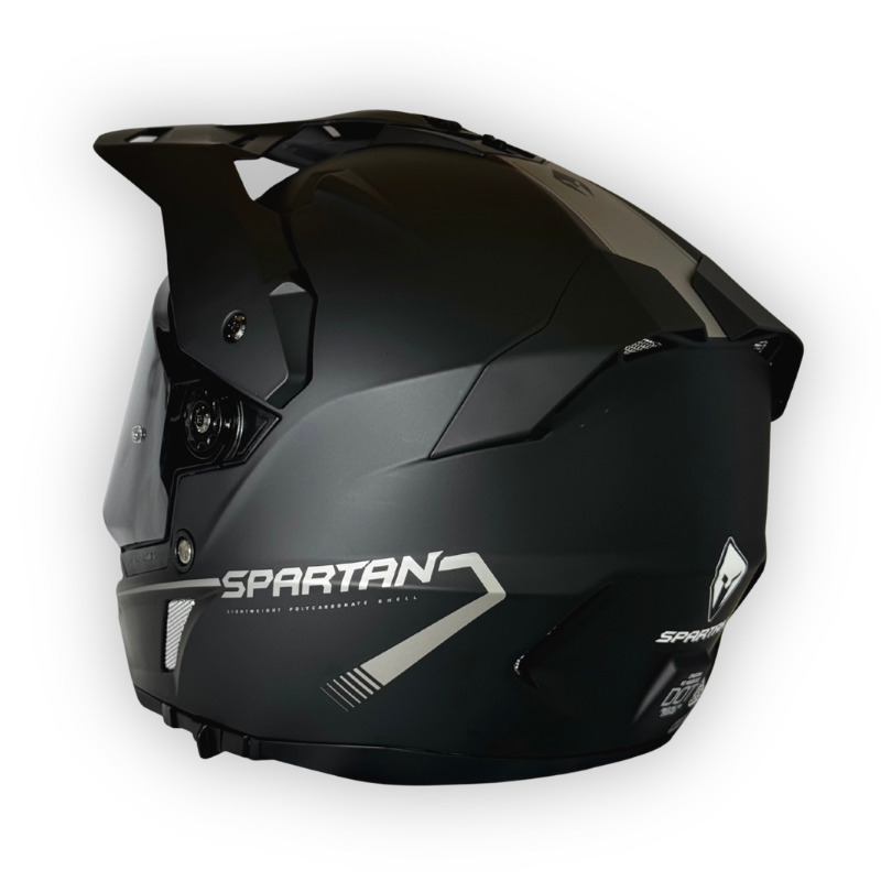 Casco SPARTAN WOLF DS Multipropósito Negro-Plateado Mate