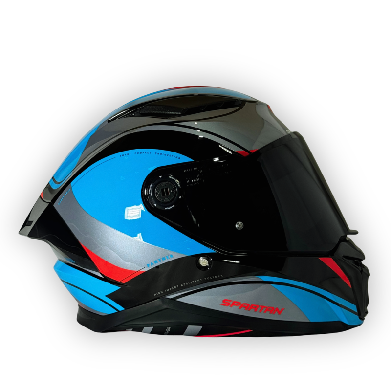 Casco SPARTAN PANTHER SV Gris-Azul Brillante