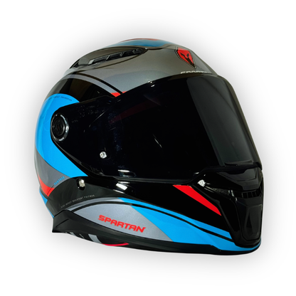 Casco SPARTAN PANTHER SV Gris-Azul Brillante