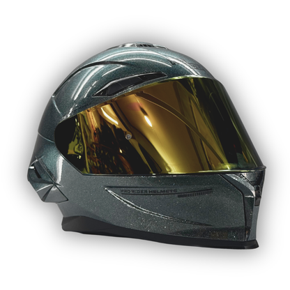 Casco PRO RIDER Helmets Gris Brillante Efecto Escarchado
