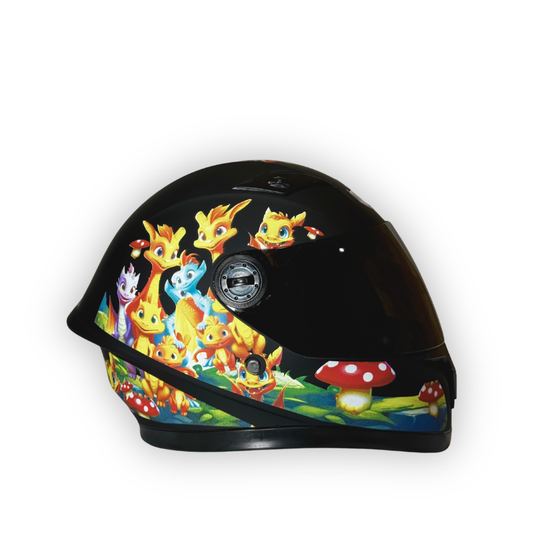 Casco Infantil KRM Dragon City Negro Mate