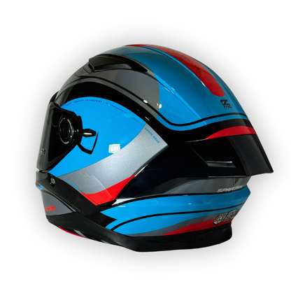 Casco SPARTAN PANTHER SV Gris-Azul Brillante