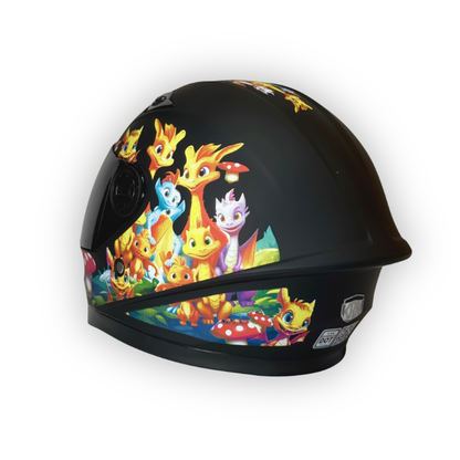 Casco Infantil KRM Dragon City Negro Mate