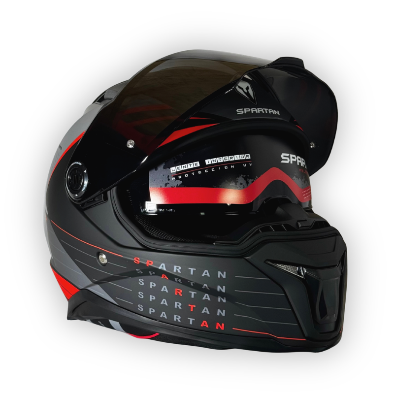 Casco SPARTAN PANTHER SV Negro-Plateado Mate