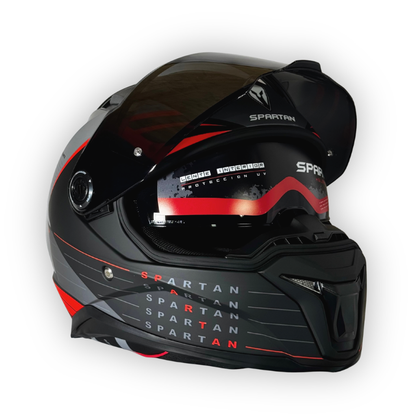 Casco SPARTAN PANTHER SV Negro-Plateado Mate