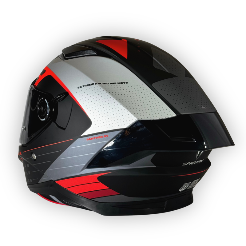 Casco SPARTAN PANTHER SV Negro-Plateado Mate