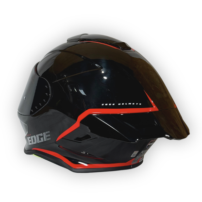 Casco EDGE Shanghai Negro-Rojo Brillo