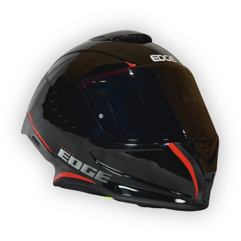 Casco EDGE Shanghai Negro-Rojo Brillo