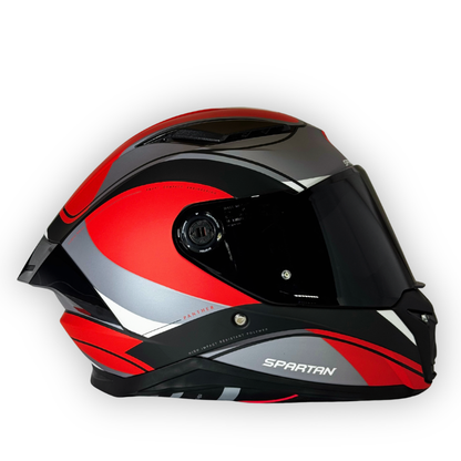 Casco SPARTAN PANTHER SV Negro-Rojo Mate
