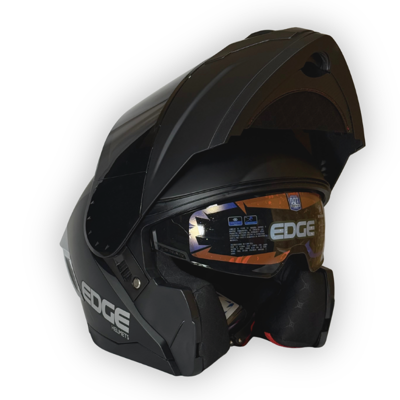 Casco EDGE Abatible Luces Led - Negro Mate