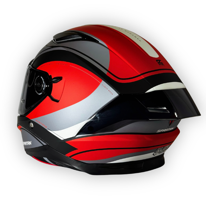 Casco SPARTAN PANTHER SV Negro-Rojo Mate