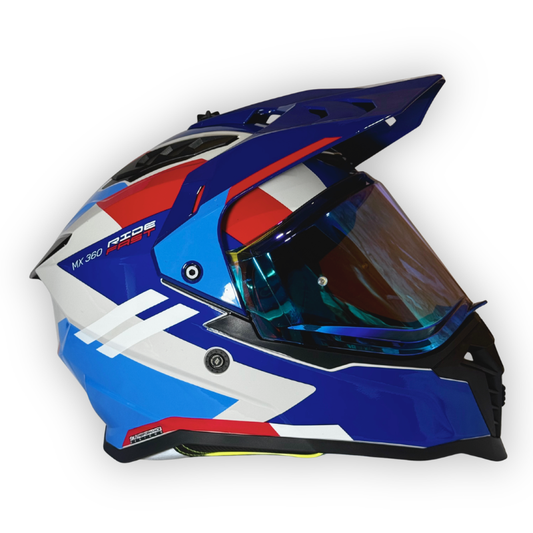 Casco SHAFT MX360 Adventure Azul Brillante