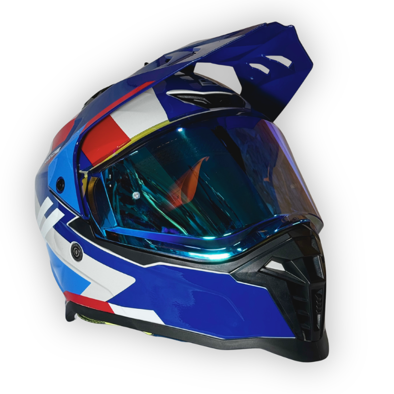 Casco SHAFT MX360 Adventure Azul Brillante