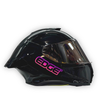 Casco EDGE Shanghai Negro Brillante Letra Fucsia