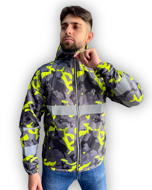 Chaqueta Reflectiva Doble Faz Camuflada verde-Gris