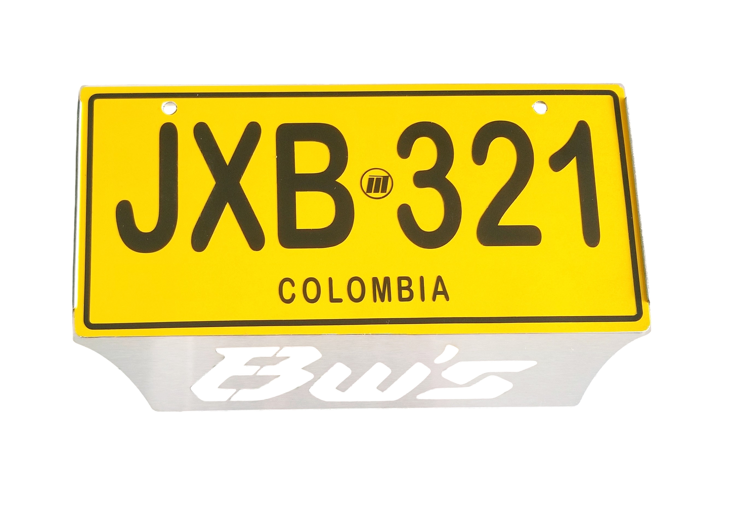 PORTA PLACA EN ACERO BWS