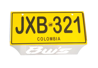 PORTA PLACA EN ACERO BWS