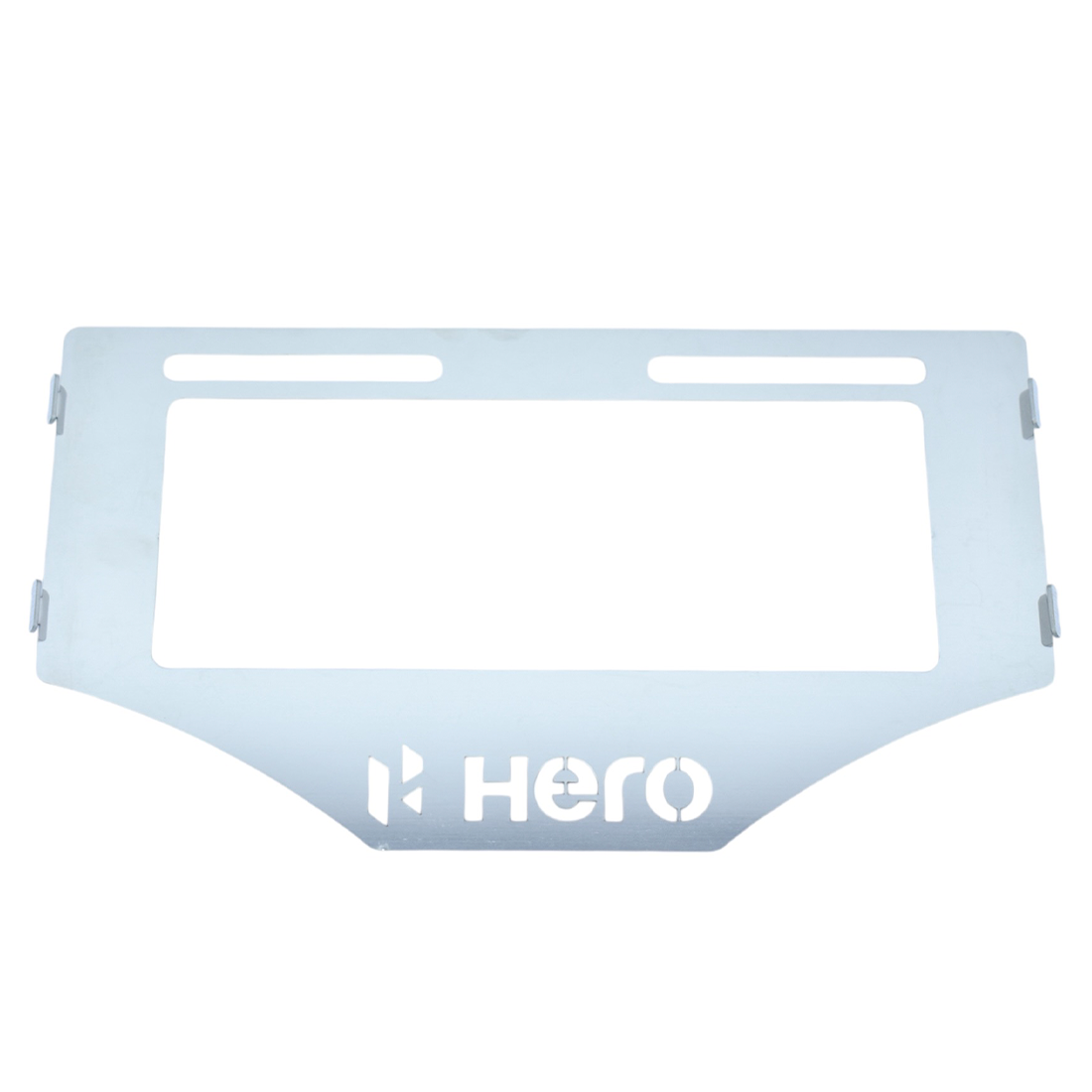 PORTA PLACA EN ACERO HERO