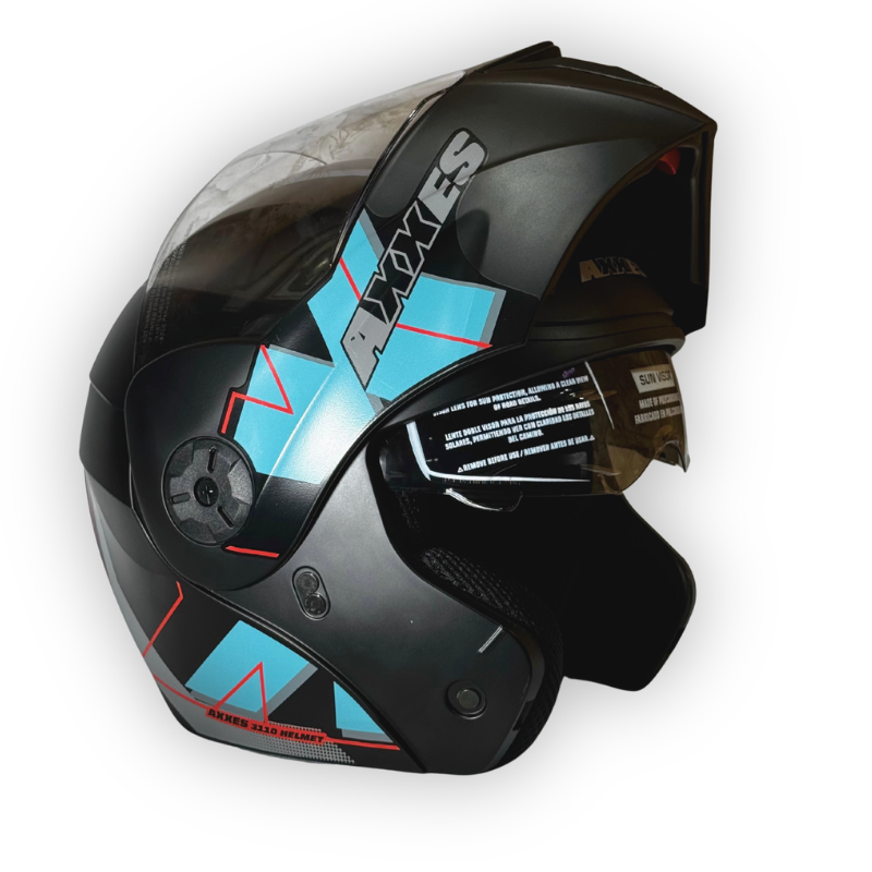 Casco Abatible AXXES Negro-Azul Mate
